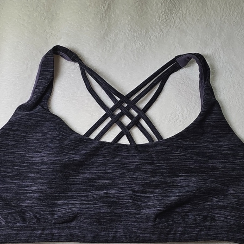 Victoria's Secret Essential Strappy Sports Bra Bralette Onyx Gray Heather XL